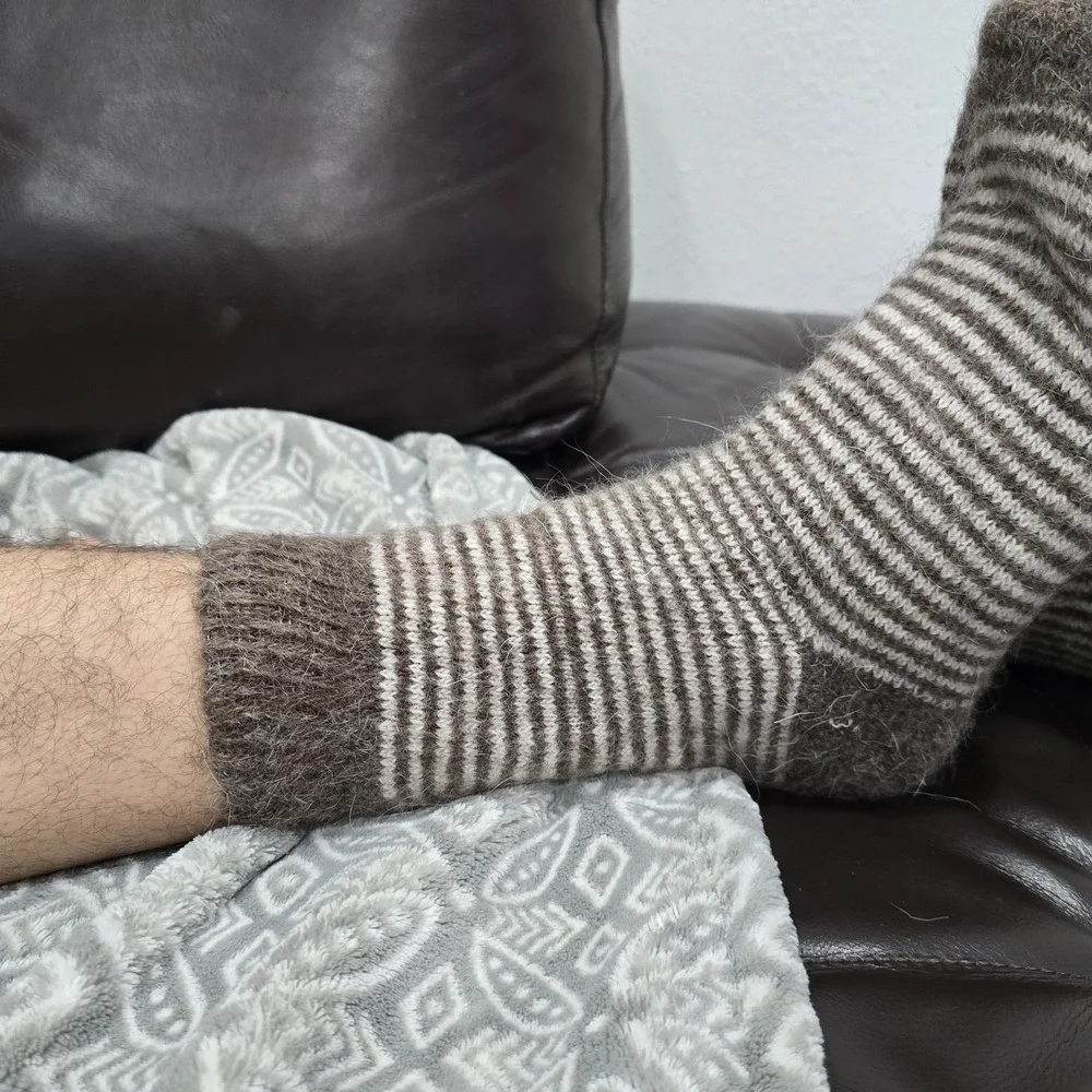 Handmade Goat Down Socks, 100% OrganicWarm Winter Wool Socks, Hand‎ Knitted